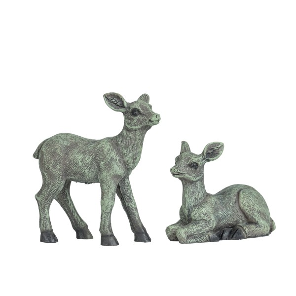 Poly-Bambi,stehend/liegend sortiert 5,3x2,5x4,5cm, salbei grün-antik