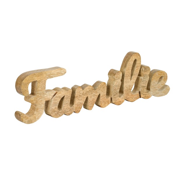 Schriftzug Familie , 38 cm, Holz, natur 38x11x2,5cm