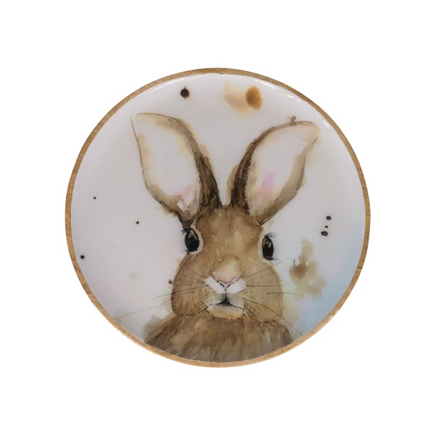 Teller Hase , Holz, 30x30x2,5 cm