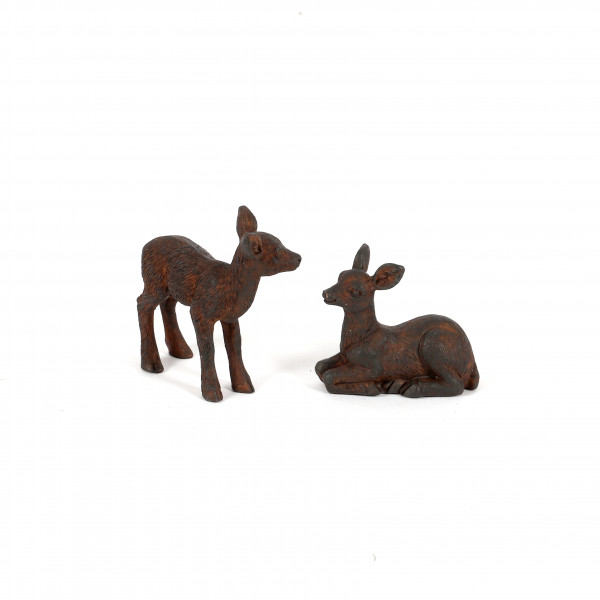 Poly-Bambi,stehend/liegend sortiert 5,3x2,5x4,5cm, dk.braun