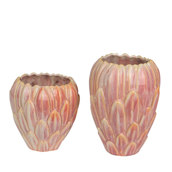 Keramik - Vase FLEURS rund, 16,5xh