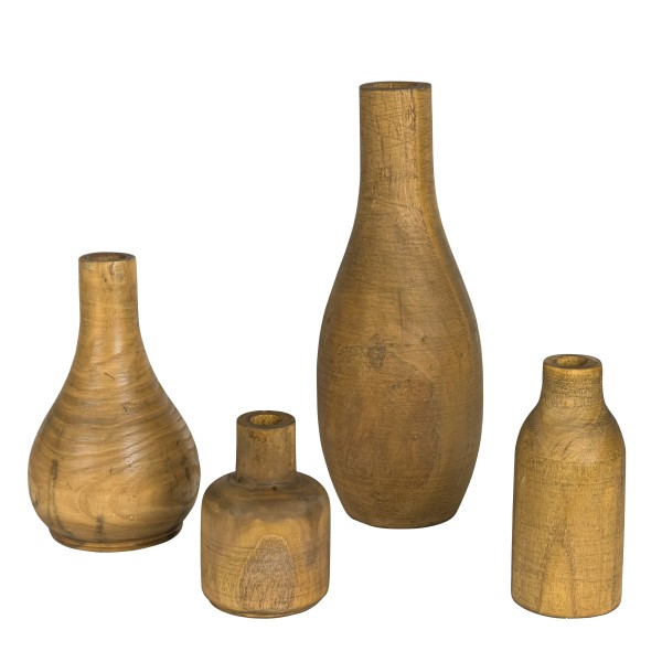 Holz-Deko-Vase