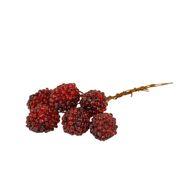 Himbeeren am Draht, 28mm, rot Btl/12 Bund a 6 St.