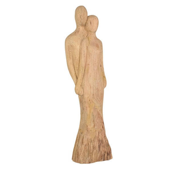 Holzfigur Traumpaar, 13x9xH52cm, Mangoholz