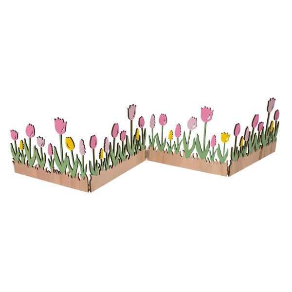 Blumenwiese, Holz, faltbar, natur-bunt 90x17.5 cm