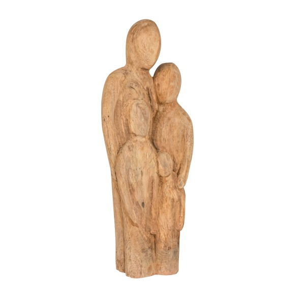 Holzfigur Familie, 15,5x7xH41,5cm, Mangoholz